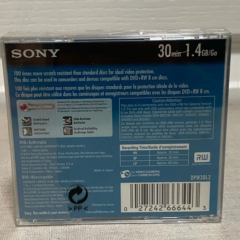 Sony DVD-RW 1.4 GB 2 pack